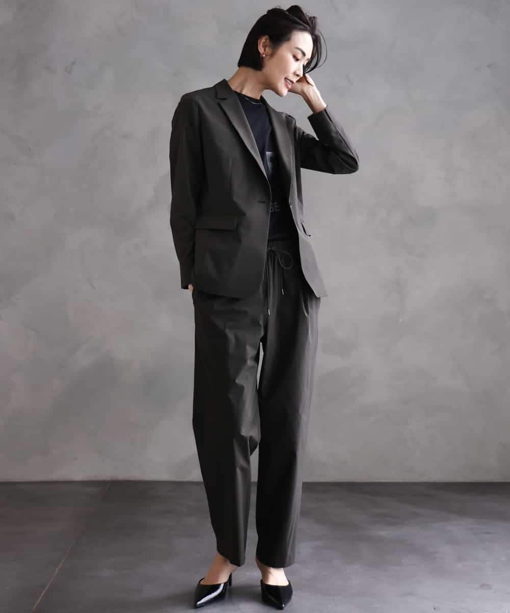 FMDHA16350 MICHEL KLEIN(ミッシェルクラン) [機能性素材]ストレッチテーラードジャケット(セットアップ対応/裏地なし) ダークグレー