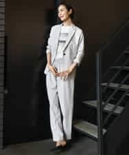 FMDHA16350 MICHEL KLEIN(ミッシェルクラン) [機能性素材]ストレッチテーラードジャケット(セットアップ対応/裏地なし) ダークグレー