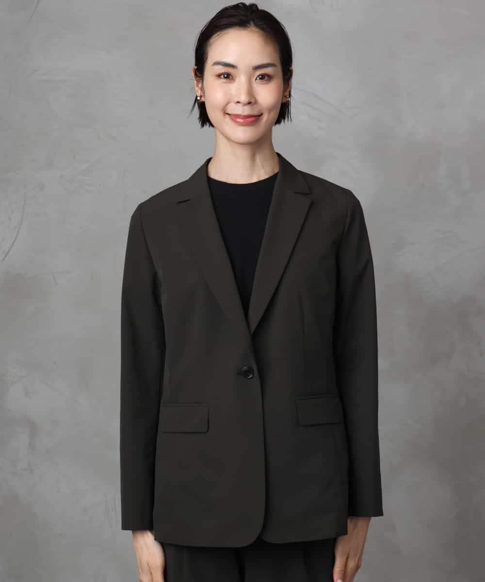 FMDHA16350 MICHEL KLEIN(ミッシェルクラン) [機能性素材]ストレッチテーラードジャケット(セットアップ対応/裏地なし) ダークグレー