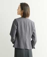 FMDHP03330 MICHEL KLEIN(ミッシェルクラン) ノーカラージャケット（セットアップ対応） ダークグレー(93)