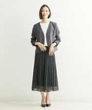 FMDHP03330 MICHEL KLEIN(ミッシェルクラン) ノーカラージャケット（セットアップ対応） ダークグレー(93)