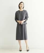 FMDHP03330 MICHEL KLEIN(ミッシェルクラン) ノーカラージャケット（セットアップ対応） ダークグレー(93)