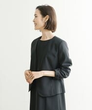 FMDHP03330 MICHEL KLEIN(ミッシェルクラン) ノーカラージャケット（セットアップ対応） ダークグレー(93)