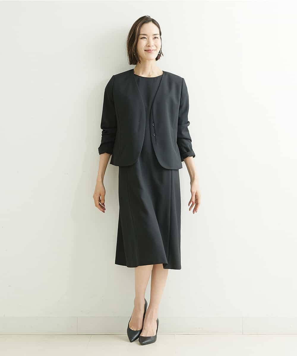 FMDHP03330 MICHEL KLEIN(ミッシェルクラン) ノーカラージャケット（セットアップ対応） ダークグレー(93)