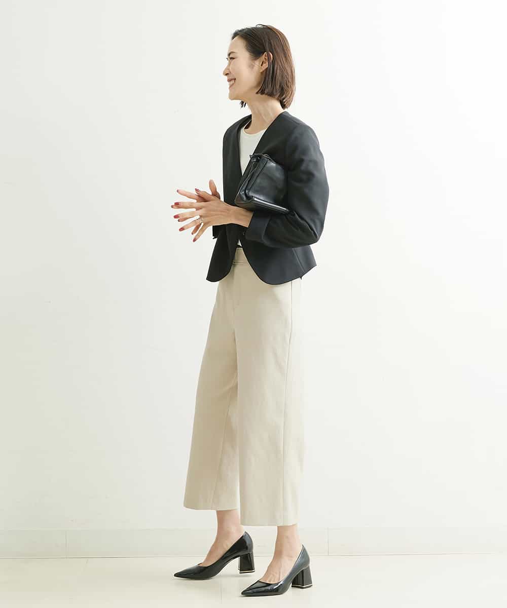 FMDHP03330 MICHEL KLEIN(ミッシェルクラン) ノーカラージャケット（セットアップ対応） ダークグレー(93)