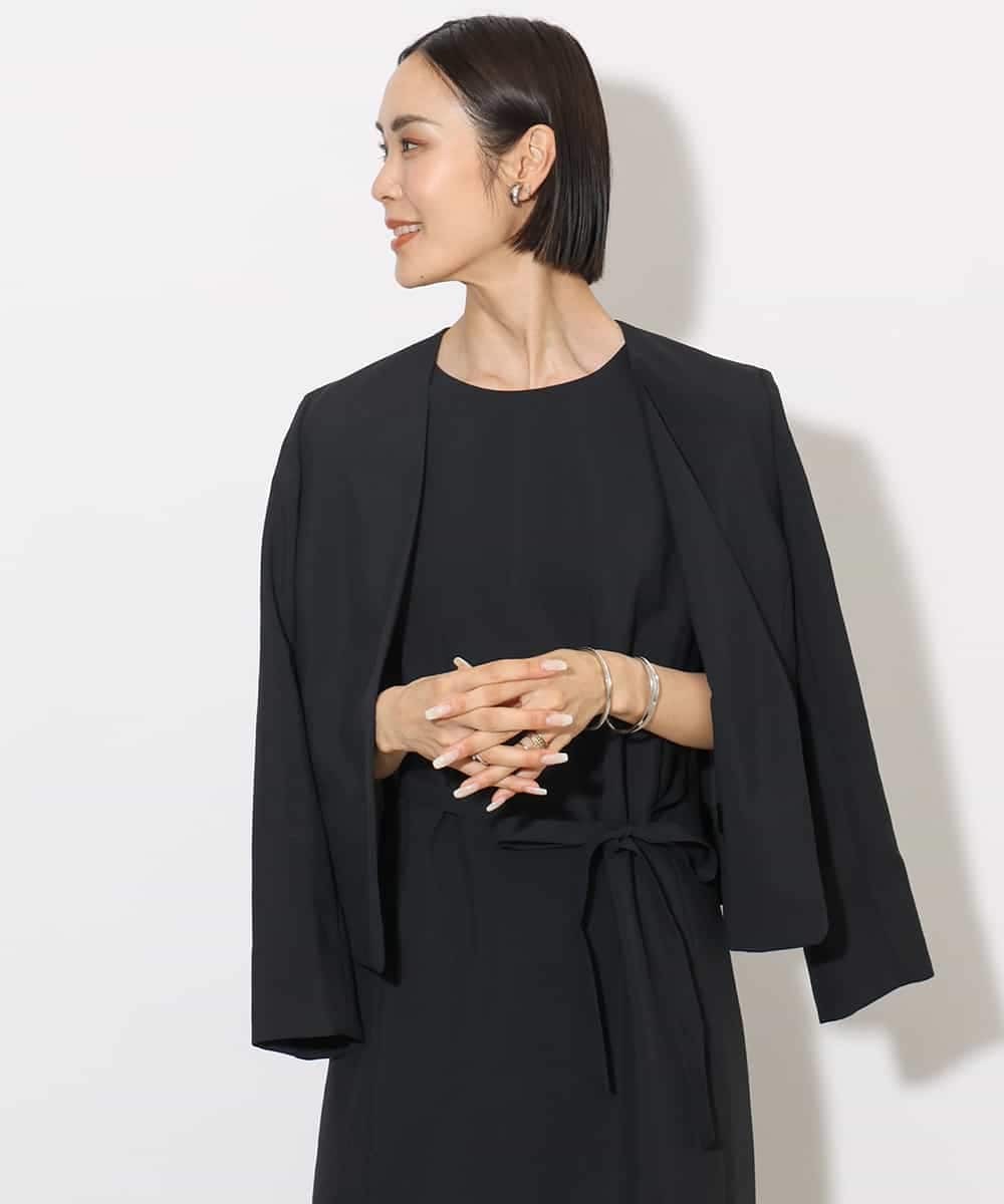 FMDJA11270 MICHEL KLEIN(ミッシェルクラン) [機能性素材]ドライノーカラージャケット(セットアップ対応) ブラック