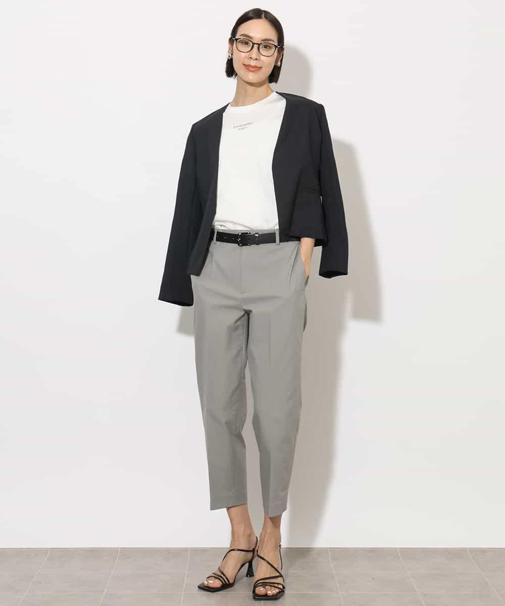 FMDJA11270 MICHEL KLEIN(ミッシェルクラン) [機能性素材]ドライノーカラージャケット(セットアップ対応) ブラック