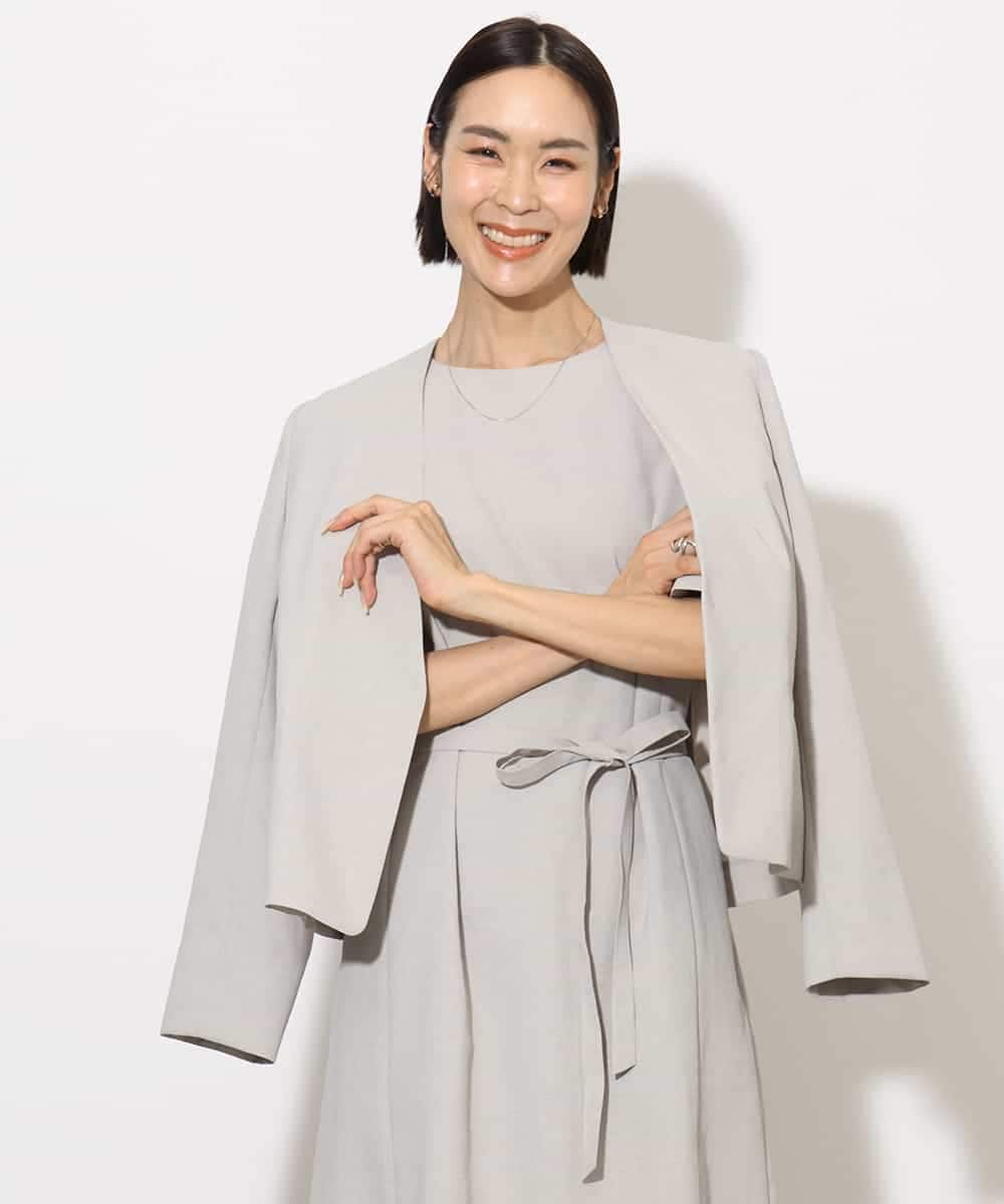 FMDJA11270 MICHEL KLEIN(ミッシェルクラン) [機能性素材]ドライノーカラージャケット(セットアップ対応) ブラック