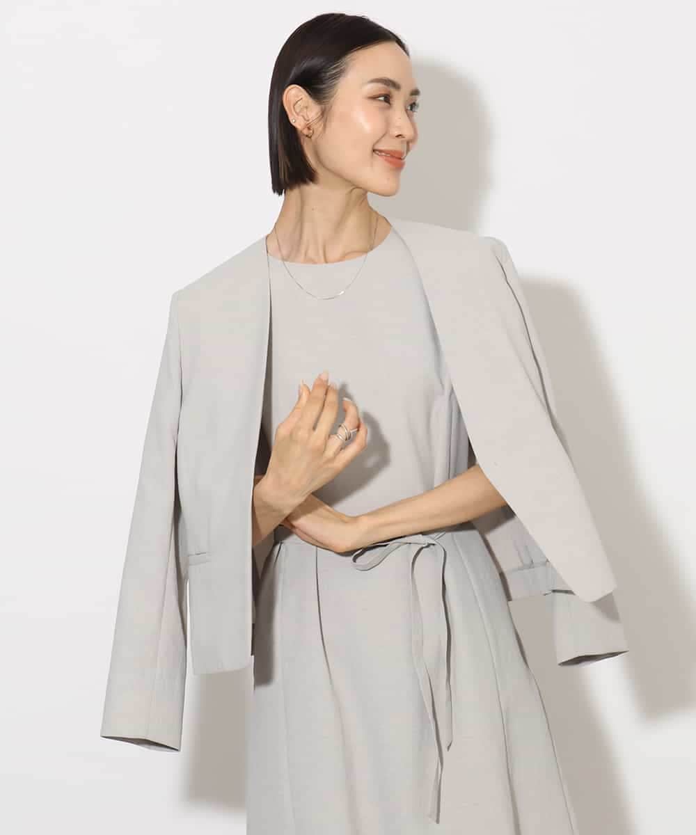 FMDJA11270 MICHEL KLEIN(ミッシェルクラン) [機能性素材]ドライノーカラージャケット(セットアップ対応) ブラック