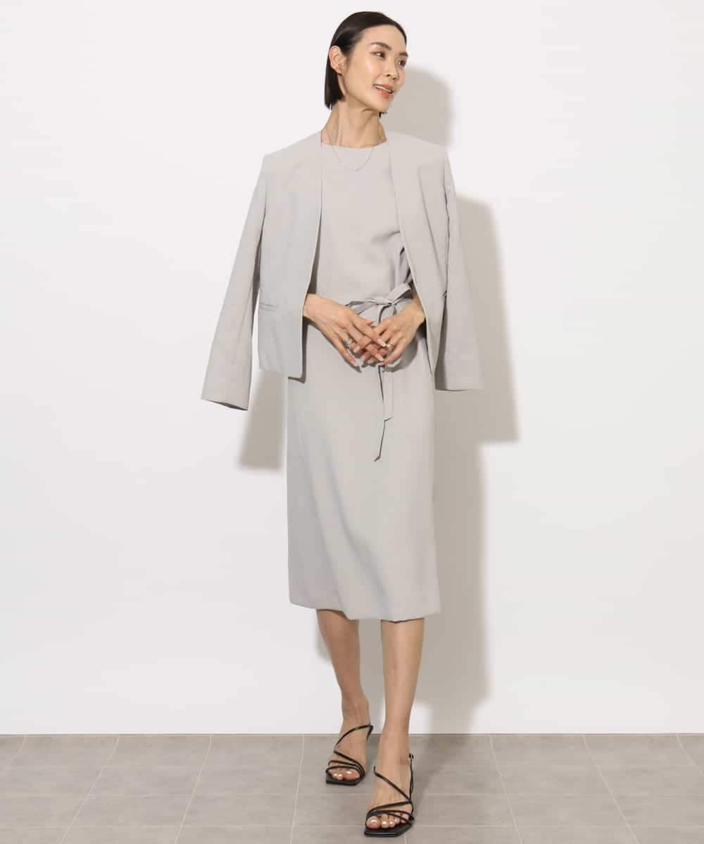 FMDJA11270 MICHEL KLEIN(ミッシェルクラン) [機能性素材]ドライノーカラージャケット(セットアップ対応) ブラック