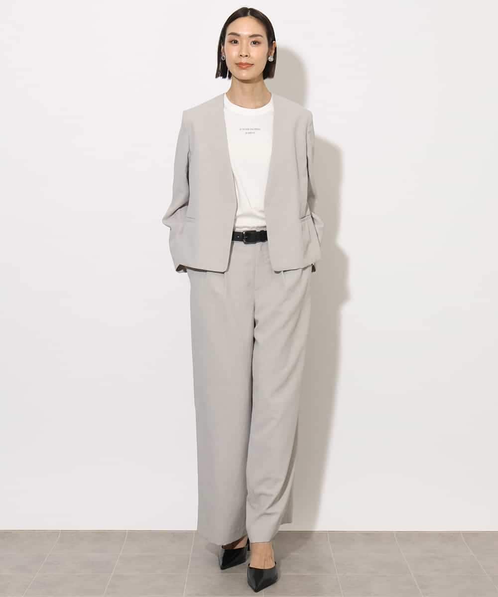 FMDJA11270 MICHEL KLEIN(ミッシェルクラン) [機能性素材]ドライノーカラージャケット(セットアップ対応) ブラック