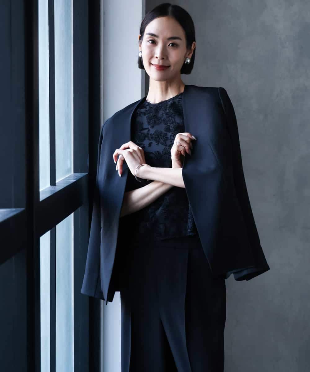FMDJD03330 MICHEL KLEIN(ミッシェルクラン) [セットアップ対応]ノーカラージャケット ブラック