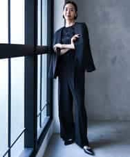 FMDJD03330 MICHEL KLEIN(ミッシェルクラン) [セットアップ対応]ノーカラージャケット ブラック