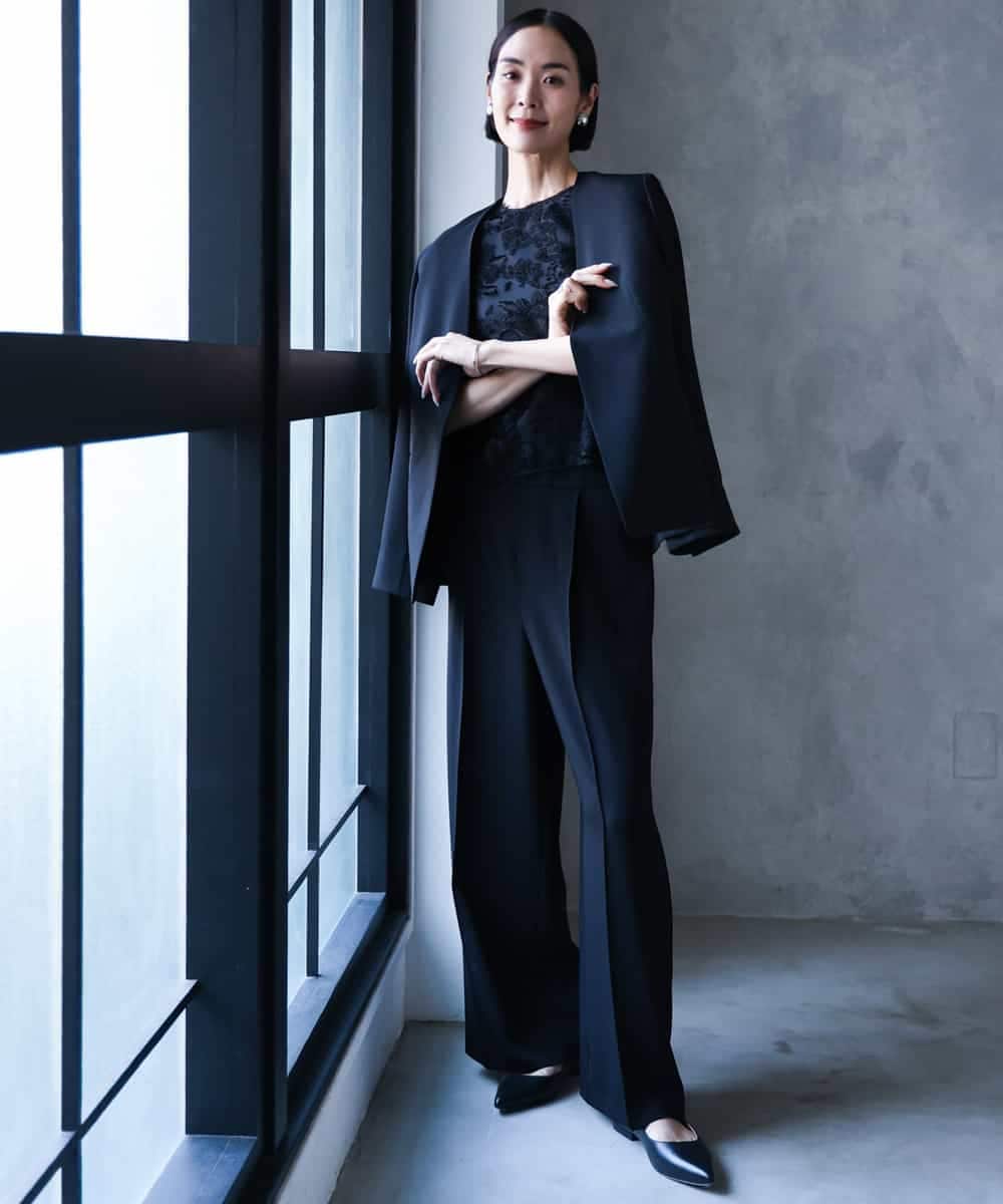 FMDJD03330 MICHEL KLEIN(ミッシェルクラン) [セットアップ対応]ノーカラージャケット ブラック