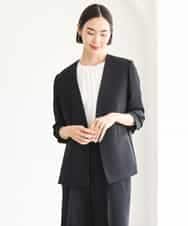 FMDJD03330 MICHEL KLEIN(ミッシェルクラン) [セットアップ対応]ノーカラージャケット ブラック