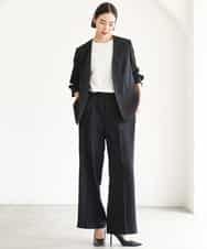 FMDJD03330 MICHEL KLEIN(ミッシェルクラン) [セットアップ対応]ノーカラージャケット ブラック