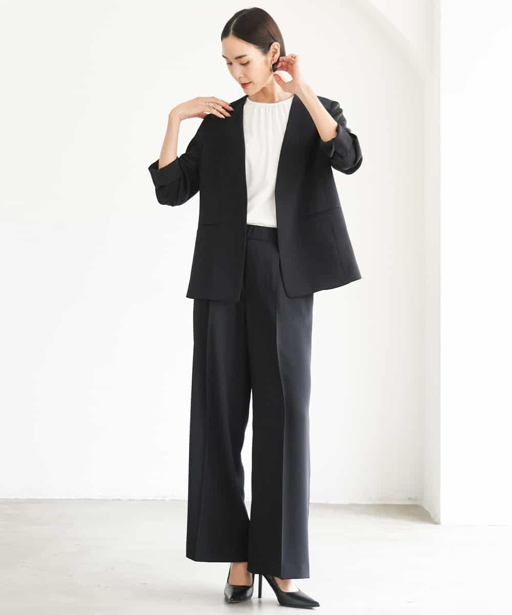 FMDJD03330 MICHEL KLEIN(ミッシェルクラン) [セットアップ対応]ノーカラージャケット ブラック