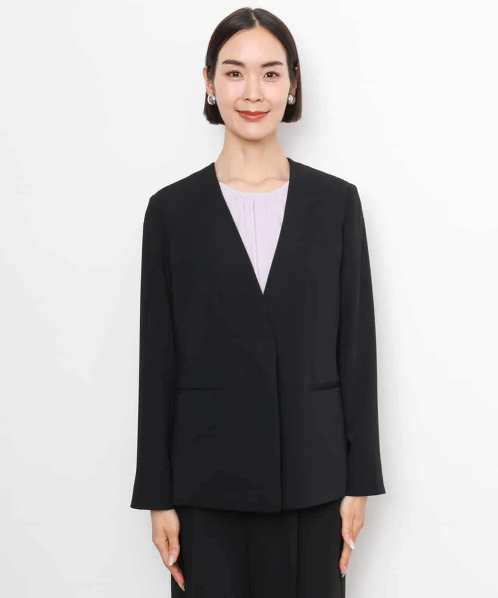 FMDJD03330 MICHEL KLEIN(ミッシェルクラン) [セットアップ対応]ノーカラージャケット ブラック