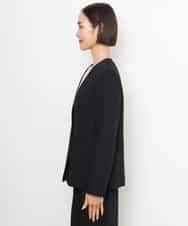 FMDJD03330 MICHEL KLEIN(ミッシェルクラン) [セットアップ対応]ノーカラージャケット ブラック