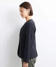 FMDJS05290 MICHEL KLEIN(ミッシェルクラン) [セットアップ対応]リネンライクツイルノーカラージャケット（裏地無し） ブラウン(87)