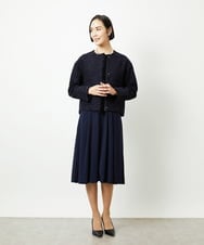 FMEAD06360 MICHEL KLEIN(ミッシェルクラン) ノーカラープリーツワンピース ネイビー