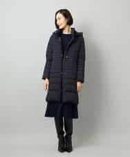 FMEAD06360 MICHEL KLEIN(ミッシェルクラン) ノーカラープリーツワンピース ネイビー