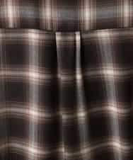 FMEAD11400 MICHEL KLEIN(ミッシェルクラン) バンドカラーチェックシャツワンピース ブラウン