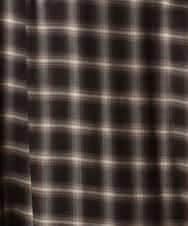 FMEAD11400 MICHEL KLEIN(ミッシェルクラン) バンドカラーチェックシャツワンピース ブラウン