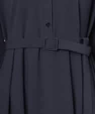 FMEAG04380 MICHEL KLEIN(ミッシェルクラン) タックフレアベルトワンピース ネイビー