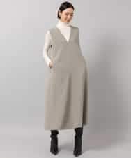 FMEAG23360 MICHEL KLEIN(ミッシェルクラン) [セットアップ対応]Vネックノースリーブワンピース ベージュ