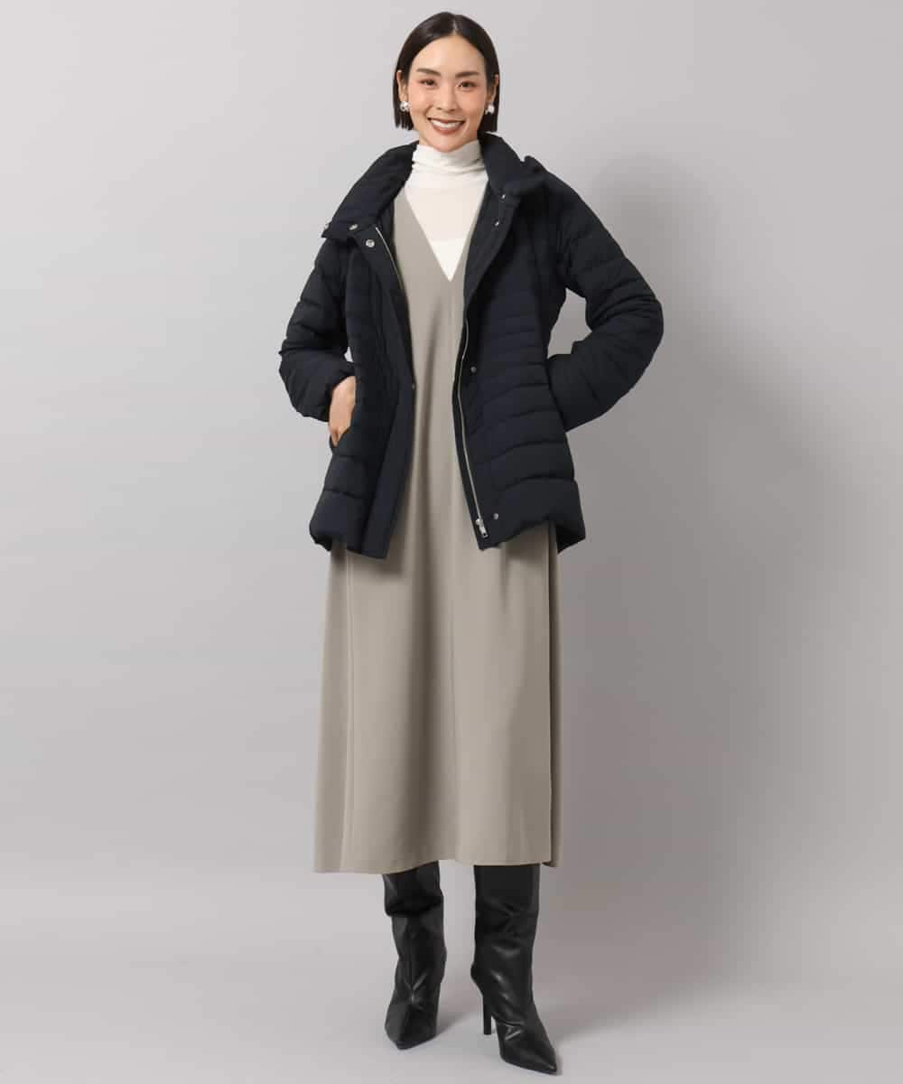 FMEAG23360 MICHEL KLEIN(ミッシェルクラン) [セットアップ対応]Vネックノースリーブワンピース ベージュ