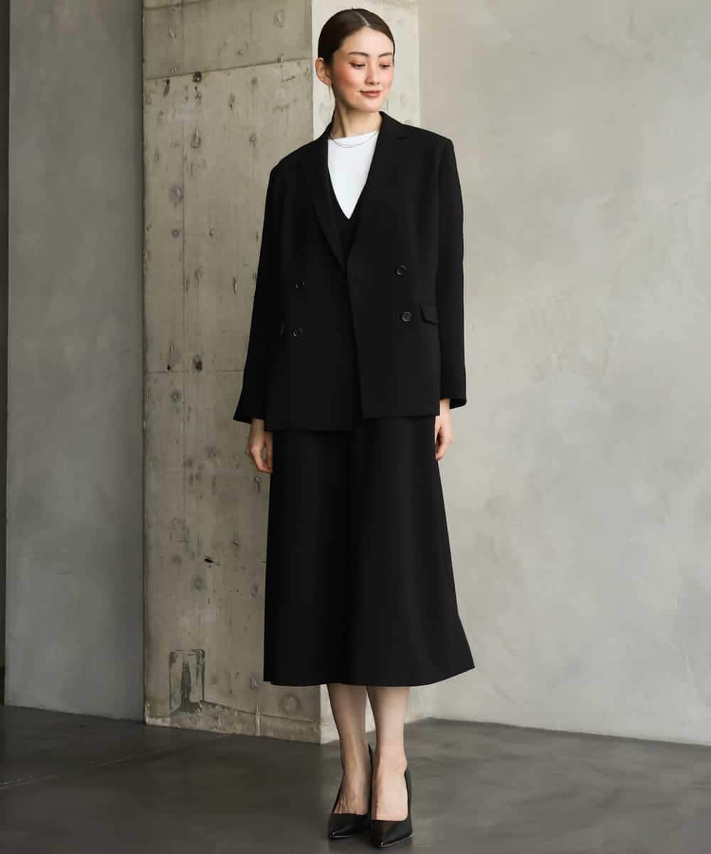 FMEAG23360 MICHEL KLEIN(ミッシェルクラン) [セットアップ対応]Vネックノースリーブワンピース ベージュ