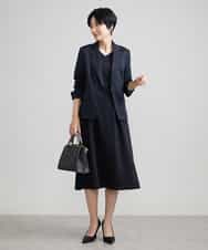FMEAV22360 MICHEL KLEIN(ミッシェルクラン) Vネックベルト付きワンピース ブラック(94)