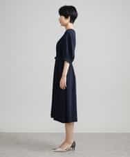 FMEAV22360 MICHEL KLEIN(ミッシェルクラン) Vネックベルト付きワンピース ブラック(94)