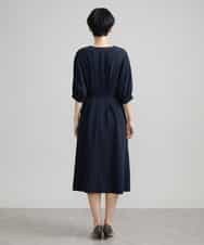 FMEAV22360 MICHEL KLEIN(ミッシェルクラン) Vネックベルト付きワンピース ブラック(94)