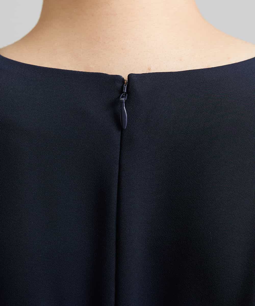 FMEAV22360 MICHEL KLEIN(ミッシェルクラン) Vネックベルト付きワンピース ブラック(94)