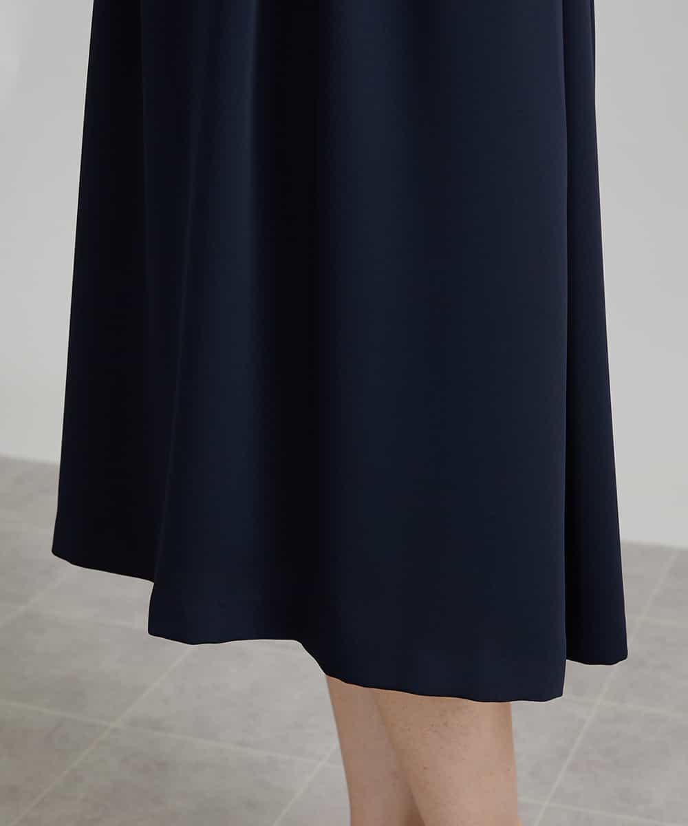 FMEAV22360 MICHEL KLEIN(ミッシェルクラン) Vネックベルト付きワンピース ブラック(94)
