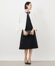 FMEDA01390 MICHEL KLEIN(ミッシェルクラン) ［セットアップ対応/洗える］ノースリーブツイードワンピース グレー