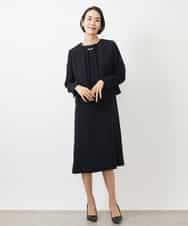 FMEDA01390 MICHEL KLEIN(ミッシェルクラン) ［セットアップ対応/洗える］ノースリーブツイードワンピース グレー