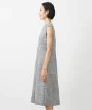 FMEDA01390 MICHEL KLEIN(ミッシェルクラン) ［セットアップ対応/洗える］ノースリーブツイードワンピース グレー