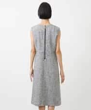 FMEDA01390 MICHEL KLEIN(ミッシェルクラン) ［セットアップ対応/洗える］ノースリーブツイードワンピース グレー