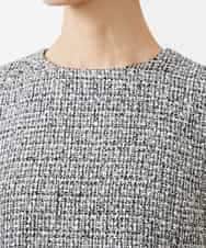 FMEDA01390 MICHEL KLEIN(ミッシェルクラン) ［セットアップ対応/洗える］ノースリーブツイードワンピース グレー