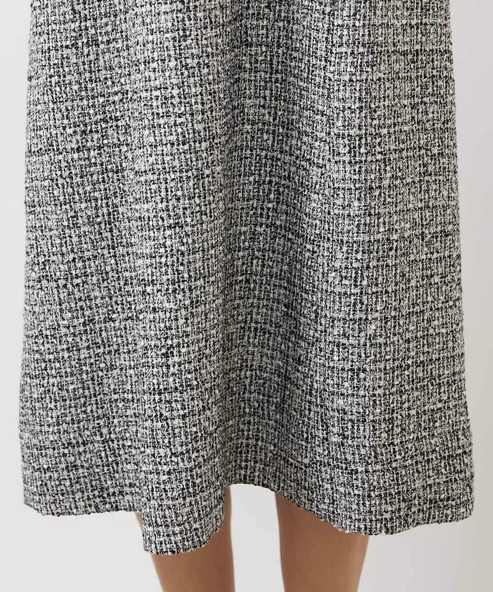 FMEDA01390 MICHEL KLEIN(ミッシェルクラン) ［セットアップ対応/洗える］ノースリーブツイードワンピース グレー