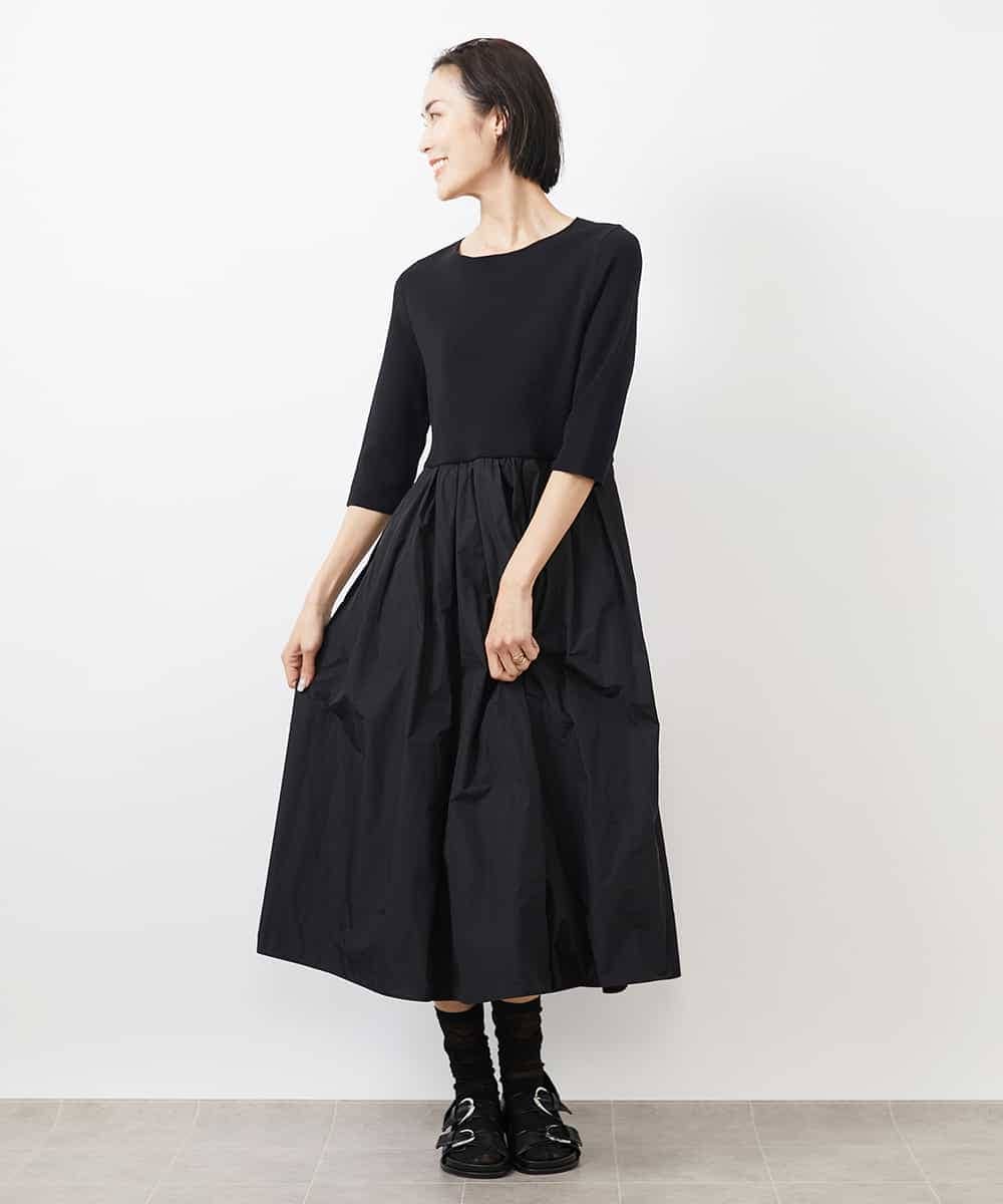 FMEDA02430 MICHEL KLEIN(ミッシェルクラン) ドッキングワンピース ブラック