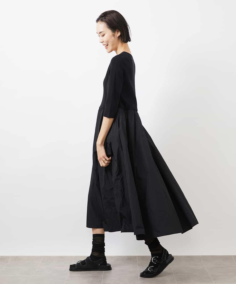 FMEDA02430 MICHEL KLEIN(ミッシェルクラン) ドッキングワンピース ブラック