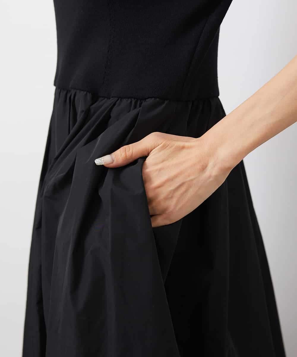 FMEDA02430 MICHEL KLEIN(ミッシェルクラン) ドッキングワンピース ブラック