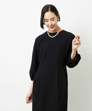 FMEDD03330 MICHEL KLEIN(ミッシェルクラン) ［オケージョン/セレモニー］スリーブコンシャスワンピース ブラック