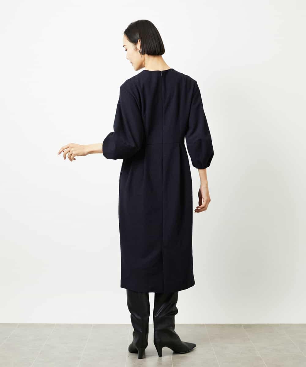 FMEDD03330 MICHEL KLEIN(ミッシェルクラン) ［オケージョン/セレモニー］スリーブコンシャスワンピース ネイビー