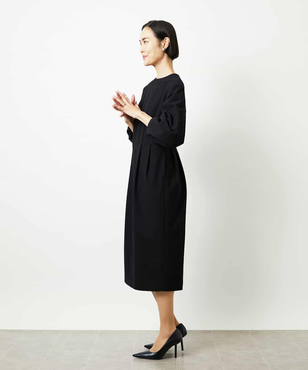 FMEDD03330 MICHEL KLEIN(ミッシェルクラン) ［オケージョン/セレモニー］スリーブコンシャスワンピース ネイビー