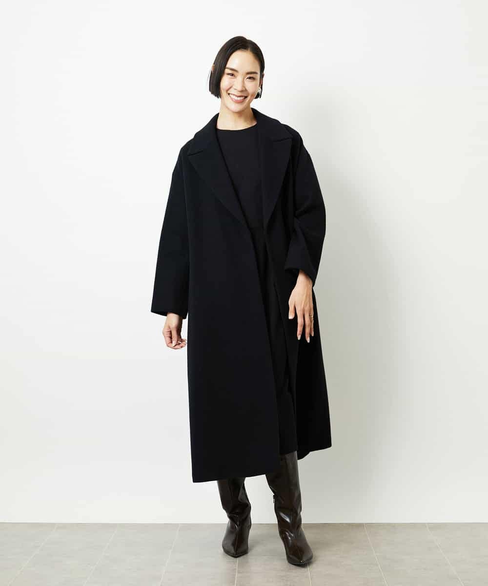 FMEDD03330 MICHEL KLEIN(ミッシェルクラン) ［オケージョン/セレモニー］スリーブコンシャスワンピース ネイビー